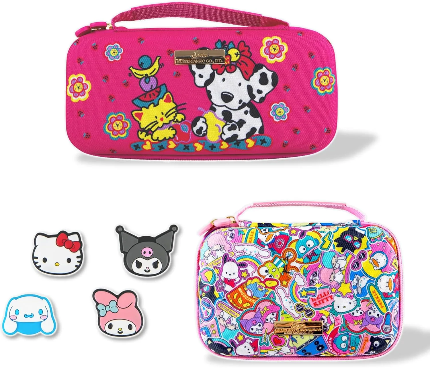 Sonix x Sanrio Nintendo Switch Thumb Grips (Hello Kitty & Friends)   Carrying Case (Spottie Dottie)   GameCard Case (Hello Kitty & Friends Stickers)