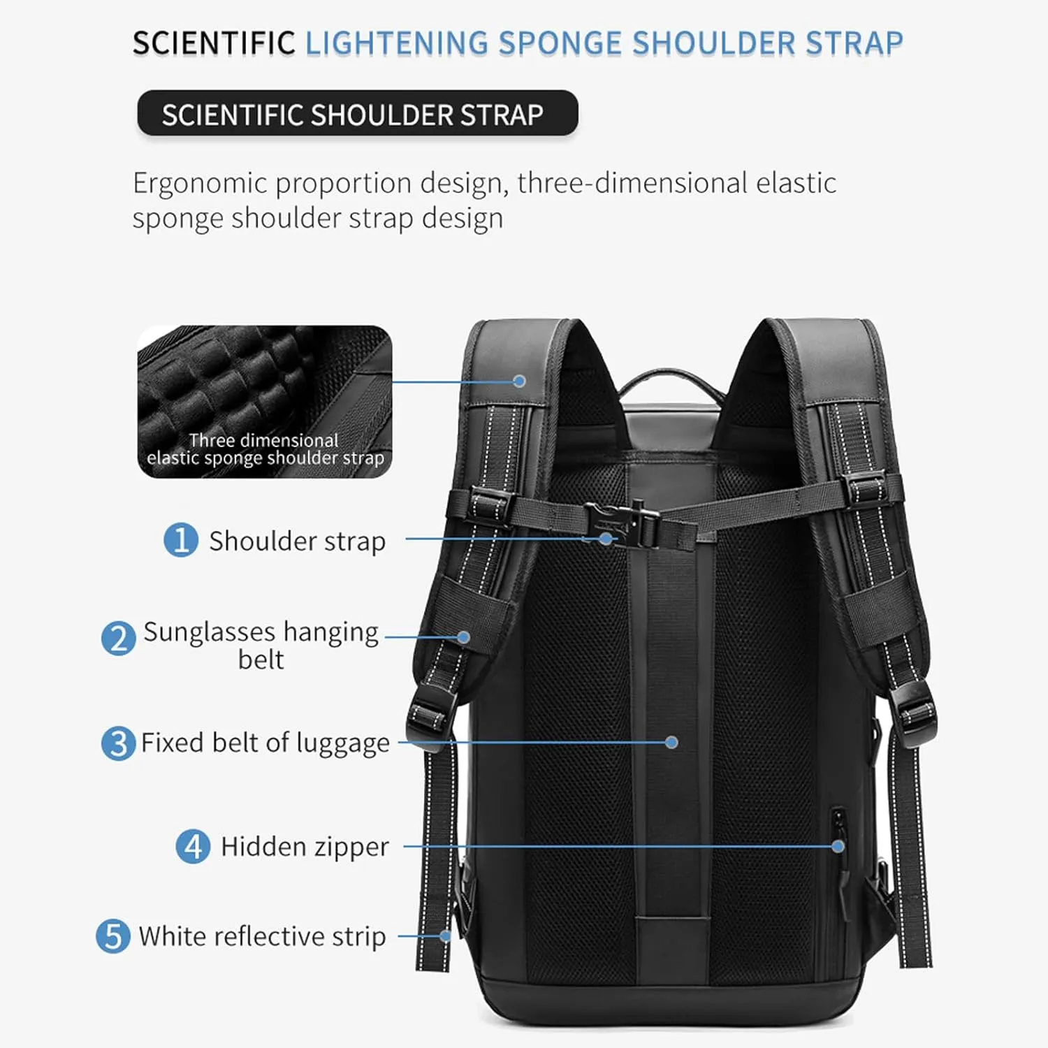Space Vac Backpack, Spacevac Vacuum Compression Backpack,Expandable Waterproof Multifunctional Travel Password TSA Lock Bag (Black-with Air Pump)