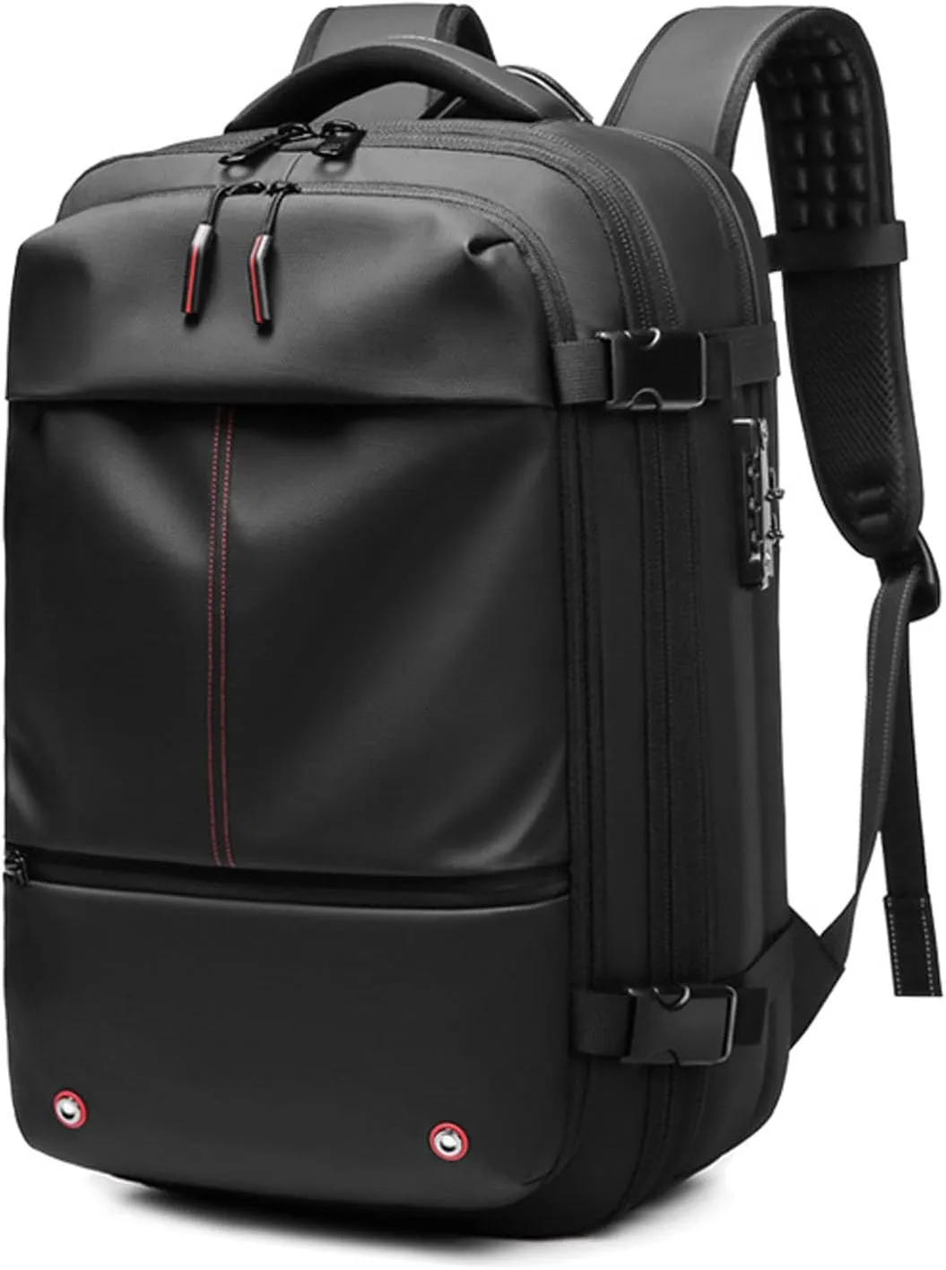 Spacevacpro Backpack, Expandable Multifunctional Large Capacity, Travel Backpack With Vacuum Water Resistant (Black)