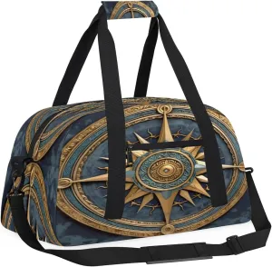 Sports Duffle Bags Travel Duffle Bag Gym Bag Nautical Compass Weekender Travel Bag Waterproof Overnight Bag Carry On Travel Tote Bag Dance Bags