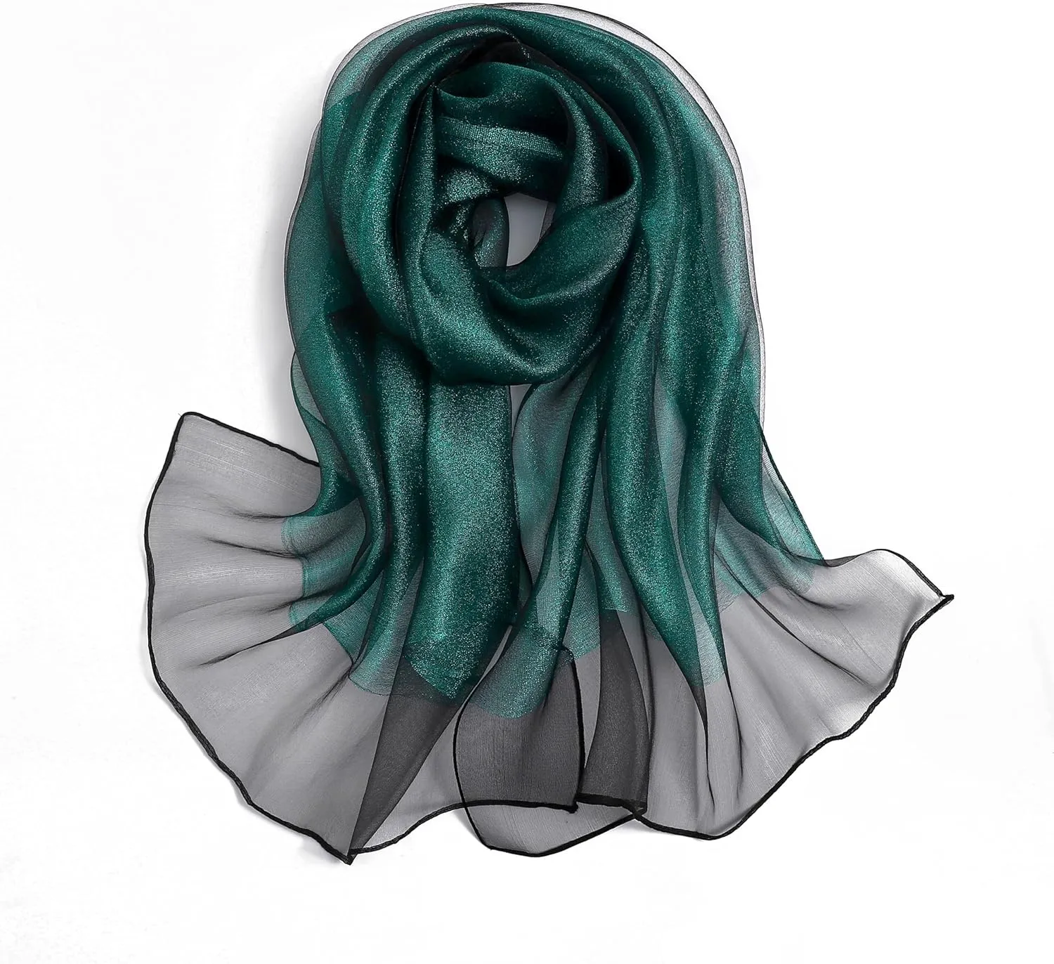 STARWHISPER Women's Sparkle Silk Scarf Shawl Wrap for Evening Dress Wedding Party Double layer