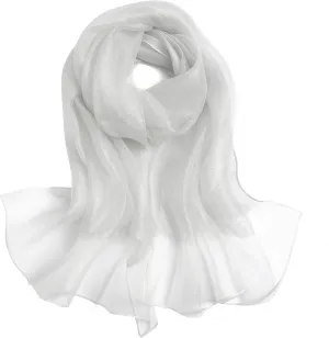 STARWHISPER Women's Sparkle Silk Scarf Shawl Wrap for Evening Dress Wedding Party Double layer