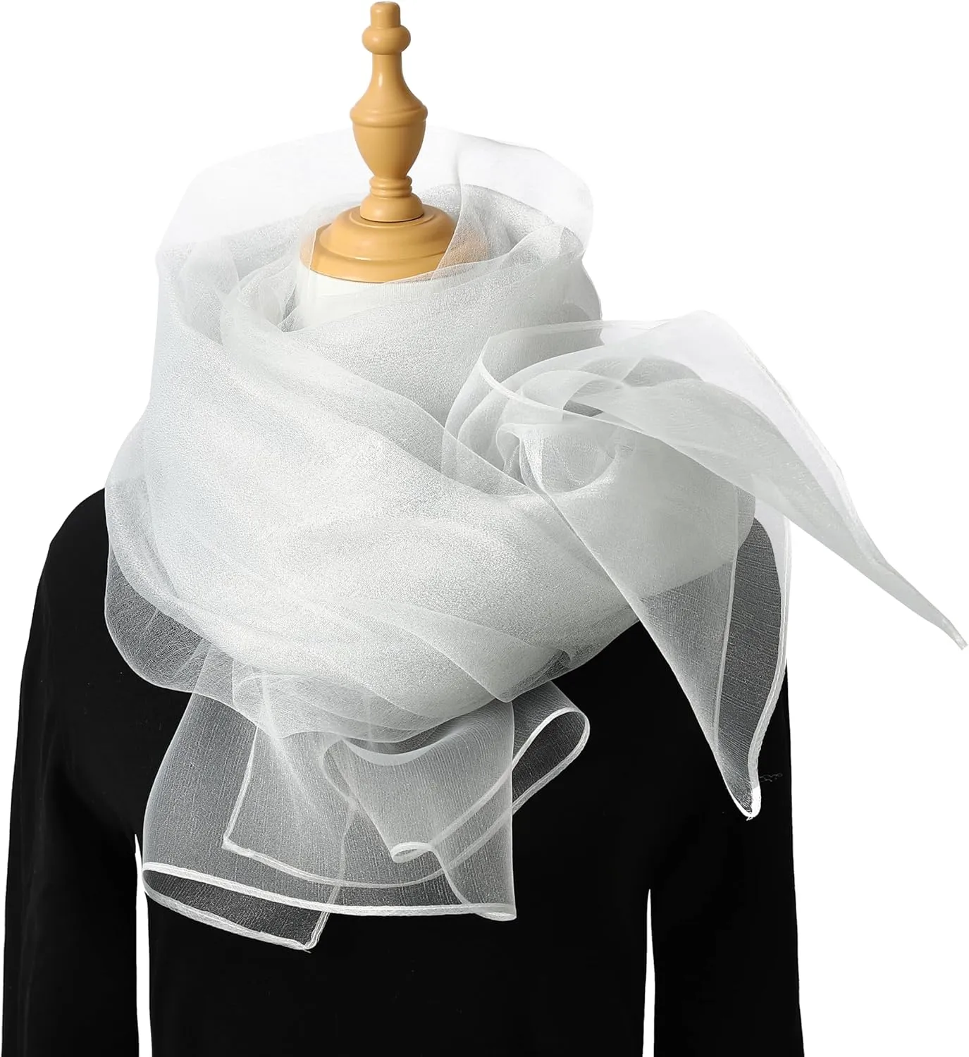 STARWHISPER Women's Sparkle Silk Scarf Shawl Wrap for Evening Dress Wedding Party Double layer