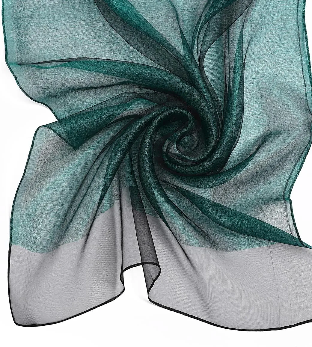 STARWHISPER Women's Sparkle Silk Scarf Shawl Wrap for Evening Dress Wedding Party Double layer