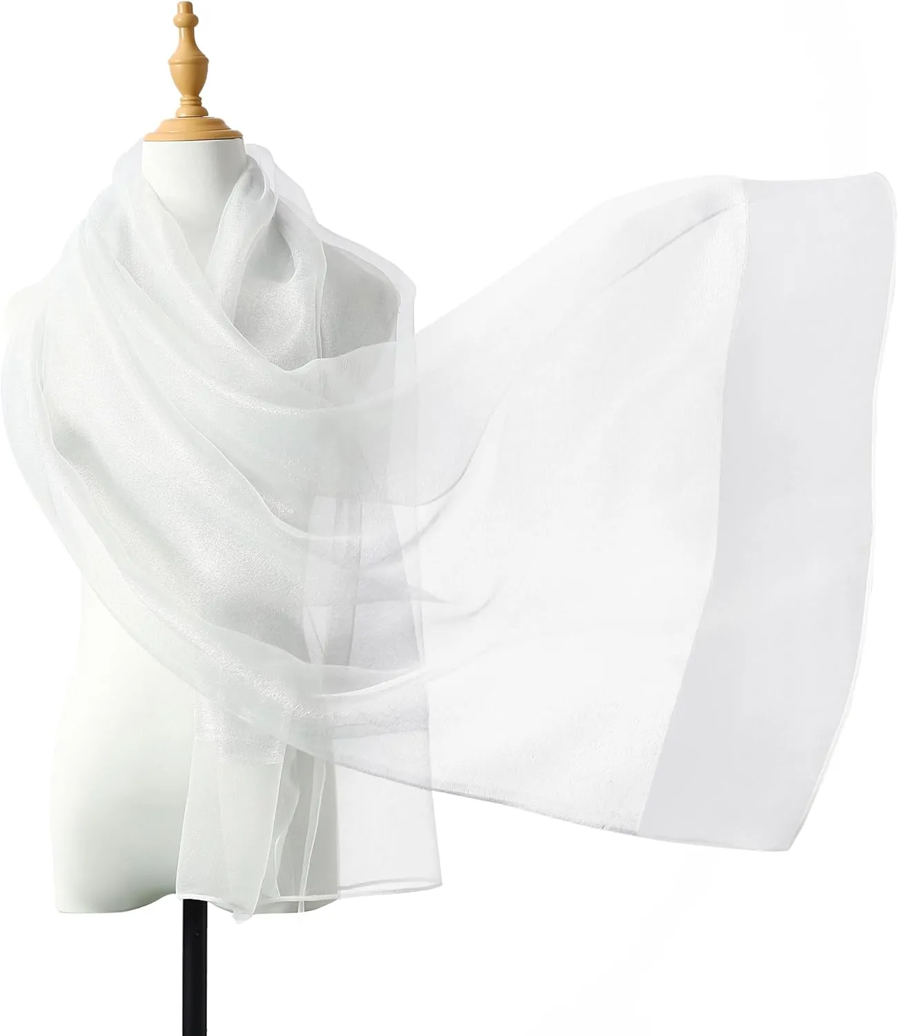 STARWHISPER Women's Sparkle Silk Scarf Shawl Wrap for Evening Dress Wedding Party Double layer