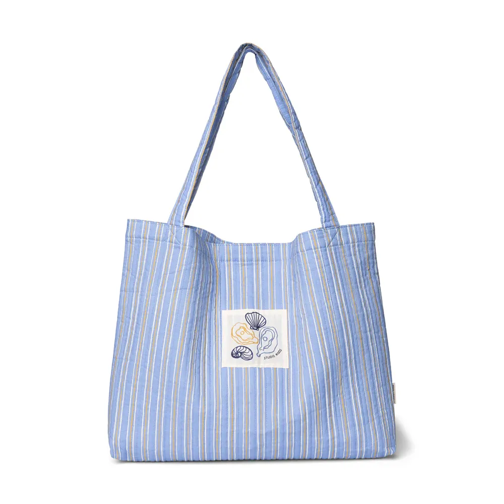Studio Noos tote bag 'Cotton Striped' Serenity