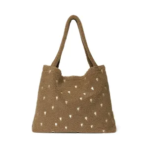 Studio Noos Tote Bag Teddy 'Hearts' Brown