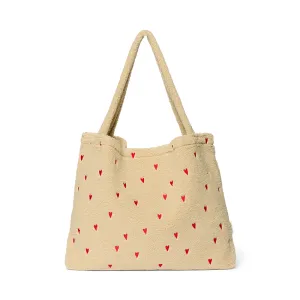Studio Noos Tote Bag Teddy 'Hearts' Ecru