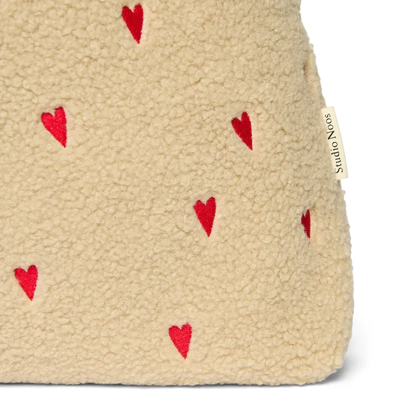 Studio Noos Tote Bag Teddy 'Hearts' Ecru