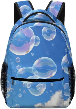 Stylish Backpack, Bubbles Blue Sky Print Durable Backpack Travel Backpack Hiking Backpack Ergonomic Backpack Comfortable Backpack