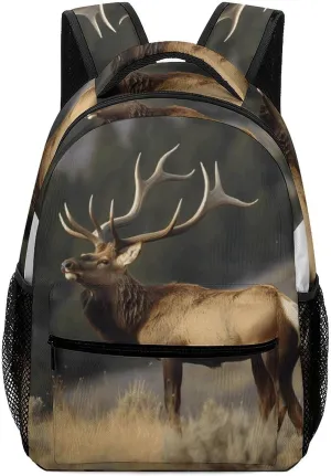 Stylish Backpack, Bull Elk Print Durable Backpack Travel Backpack Hiking Backpack Ergonomic Backpack Comfortable Backpack