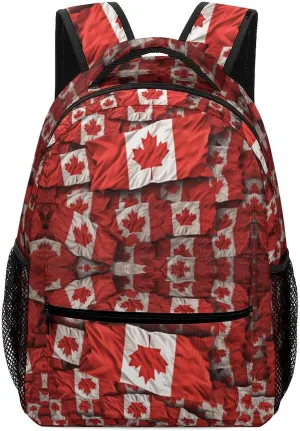 Stylish Backpack, Canadian Flag Print Durable Backpack Travel Backpack Hiking Backpack Ergonomic Backpack Comfortable Backpack