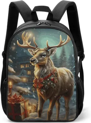 Stylish Backpack, Christmas Gift Reindeer Print Durable Backpack Travel Backpack Hiking Backpack Ergonomic Backpack Comfortable Backpack