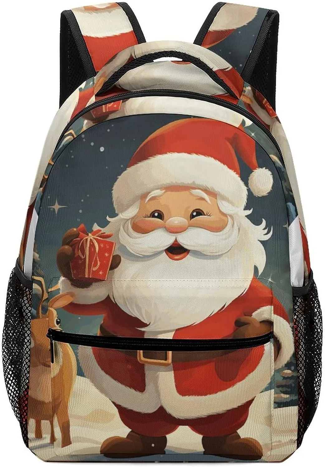 Stylish Backpack, Christmas Santa Claus Print Durable Backpack Travel Backpack Hiking Backpack Ergonomic Backpack Comfortable Backpack