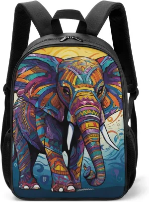 Stylish Backpack, Colorful Elephant Print Durable Backpack Travel Backpack Hiking Backpack Ergonomic Backpack Comfortable Backpack