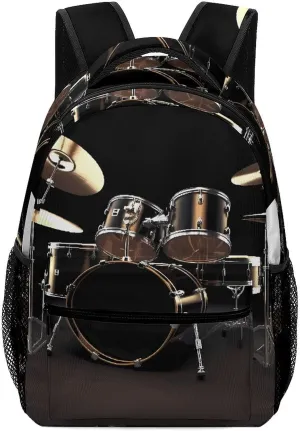 Stylish Backpack, Cool Drum Set Print Durable Backpack Travel Backpack Hiking Backpack Ergonomic Backpack Comfortable Backpack
