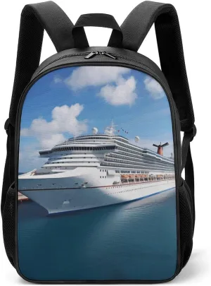 Stylish Backpack, Cruise Ships Print Durable Backpack Travel Backpack Hiking Backpack Ergonomic Backpack Comfortable Backpack