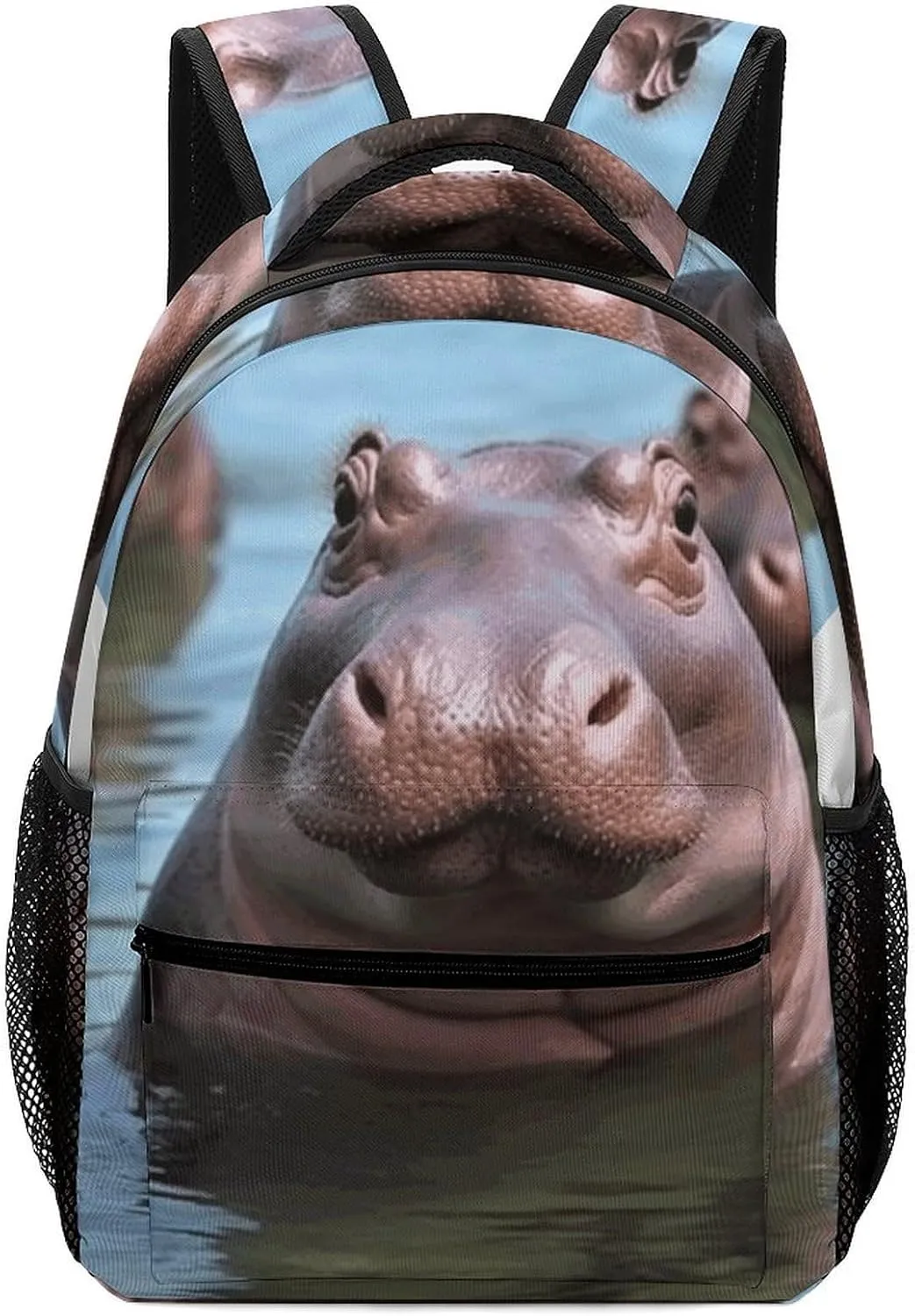 Stylish Backpack, Cute Hippos Print Durable Backpack Travel Backpack Hiking Backpack Ergonomic Backpack Comfortable Backpack