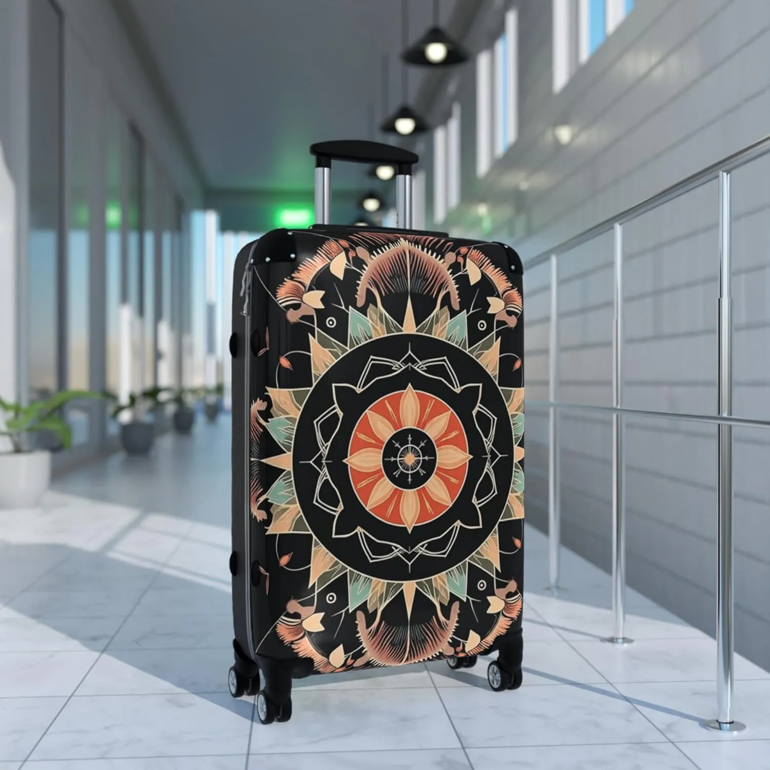 Stylish Travel Suitcase with Mandala Design, Luggage for Adventurers, Vacation, Gift for Travelers, Unique Bag