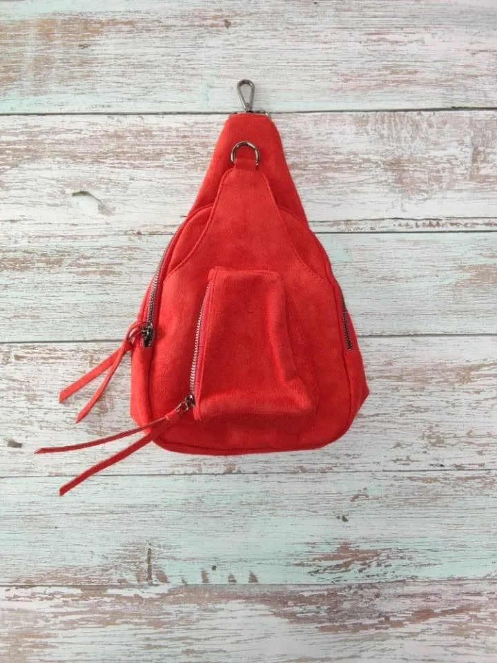 Suede Sling Bags: Red
