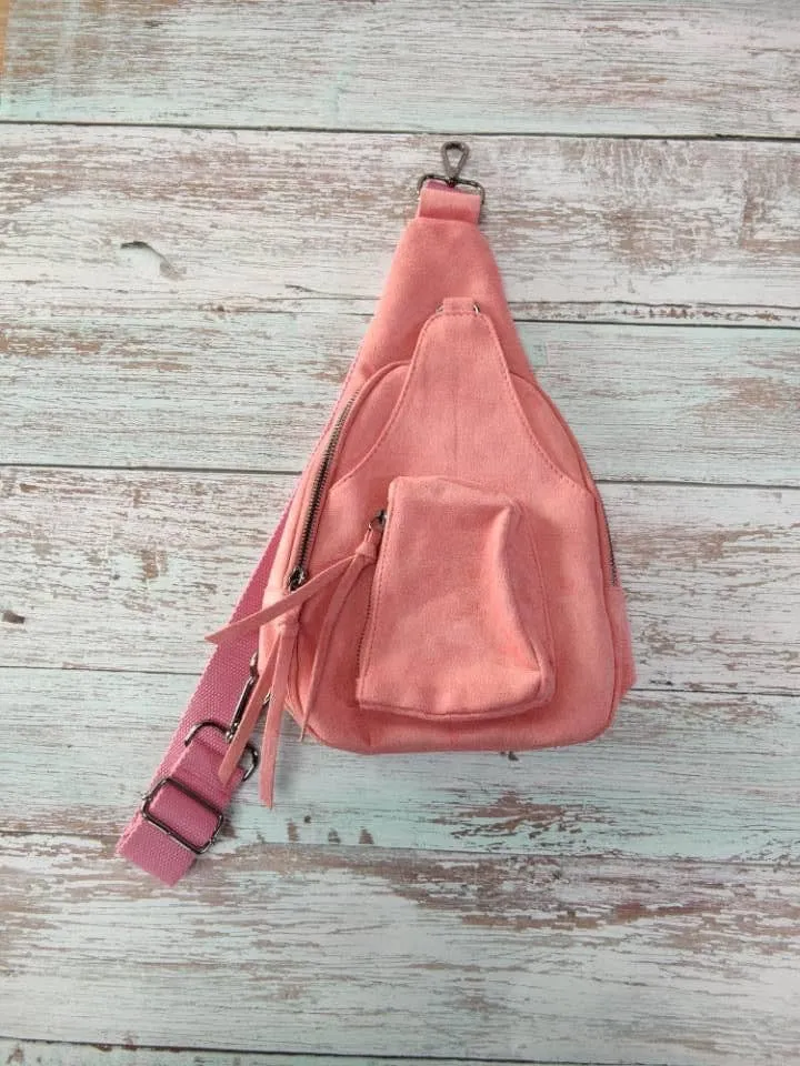 Suede Sling Bags: Red