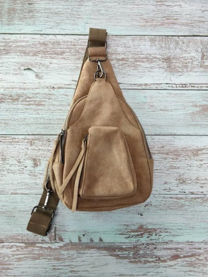 Suede Sling Bags: Red