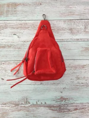 Suede Sling Bags: Red
