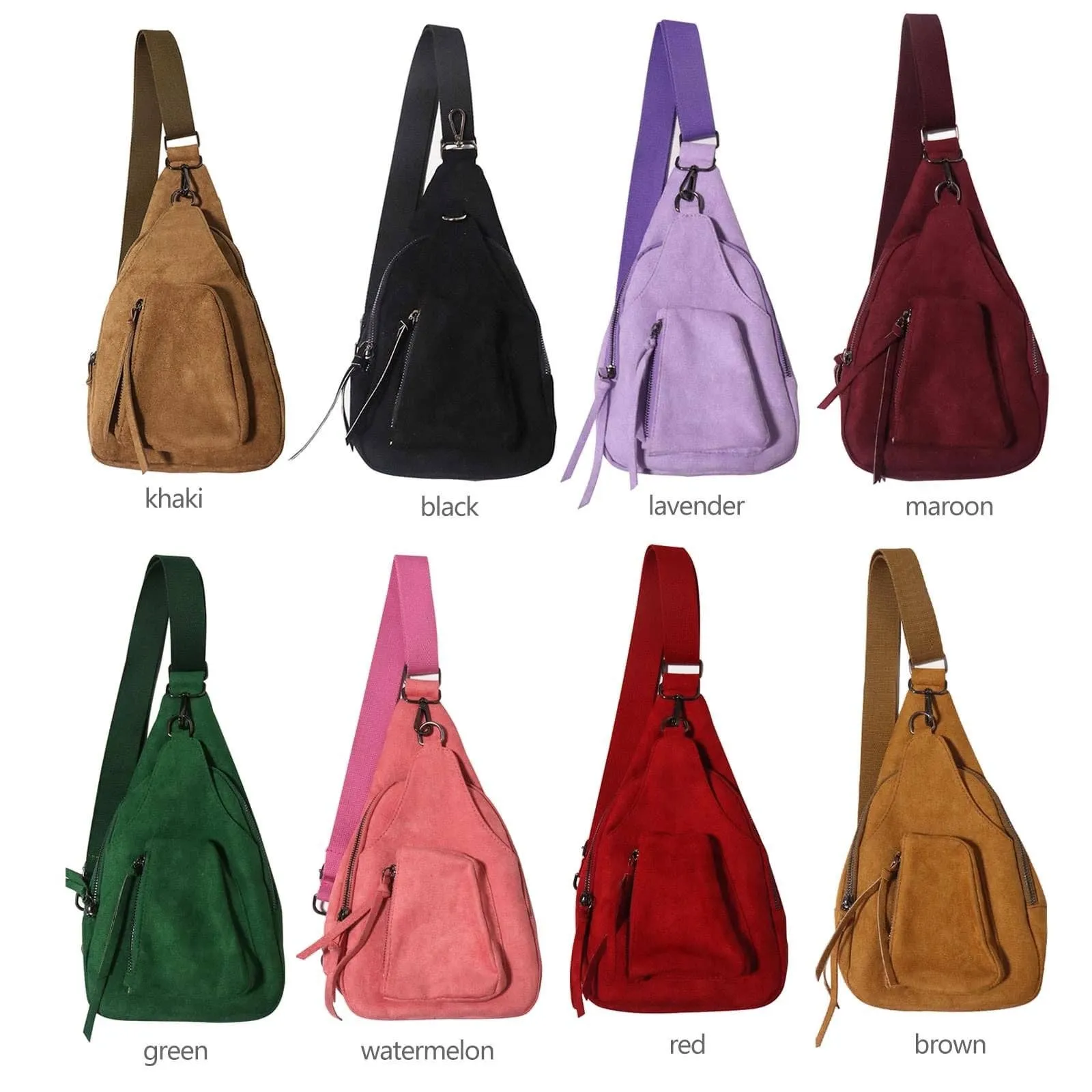 Suede Sling Bags: Red