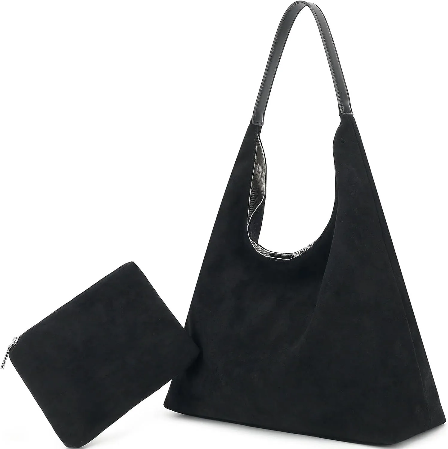 Suede Tote Bag for Women, Super Soft Slouchy Hobo Bags, Large Capacity Work Handbags, Vintage Brown Suede Bags