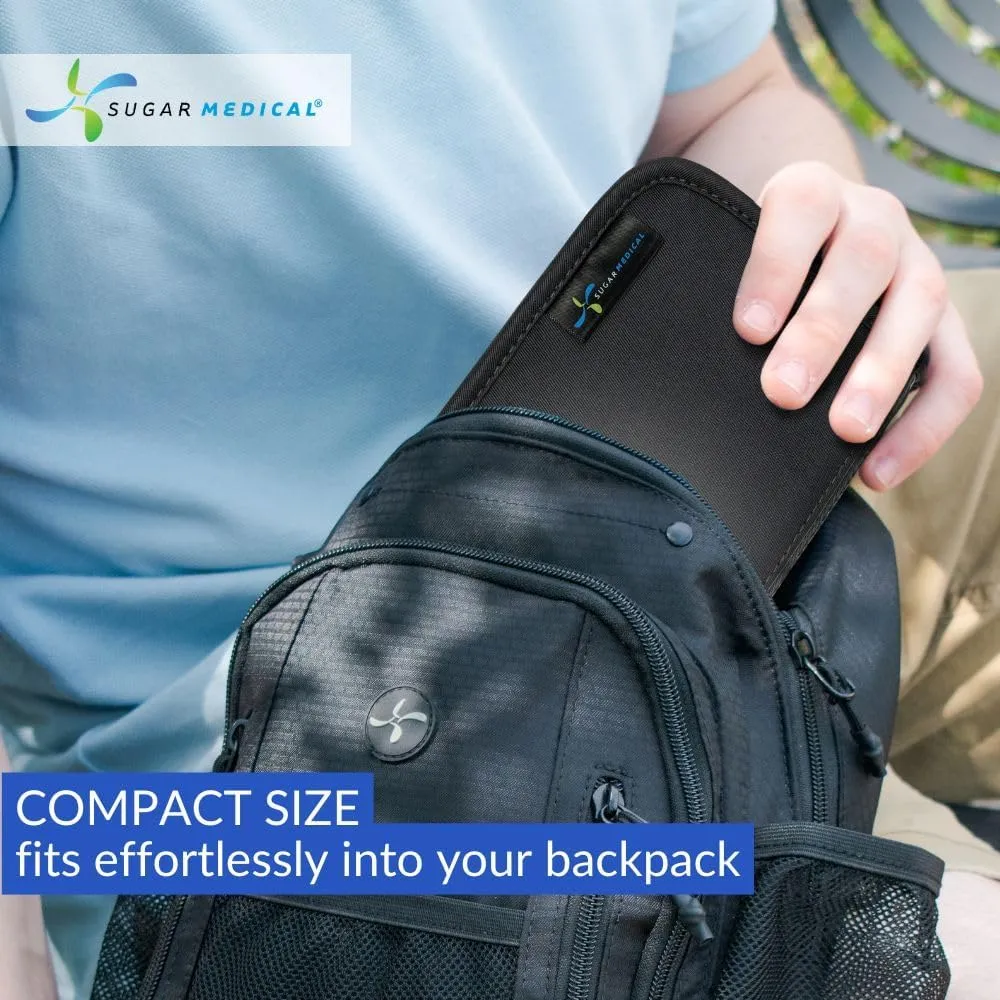 Sugar Medical Diabetes Supply Case | Medical Supplies Travel Bag | Glucose Meter Organizer | Diabetic Care Products | Glucometer Kit (Jet Black)
