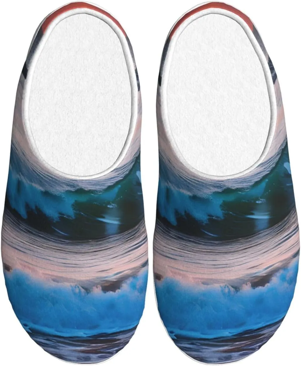 Sunset and Sunrise with Ocean Sea Waves Print Spring travel slippers Unisex Shoes Anti Pilling Washable Cozy Stylish Footwear