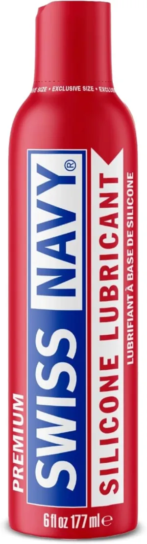 Swiss Navy Premium Silicone Based Lubricant - 6 oz - Personal Lube for Men, Women & Couples - Condom, Latex Safe - Hypoallergenic - Unscented