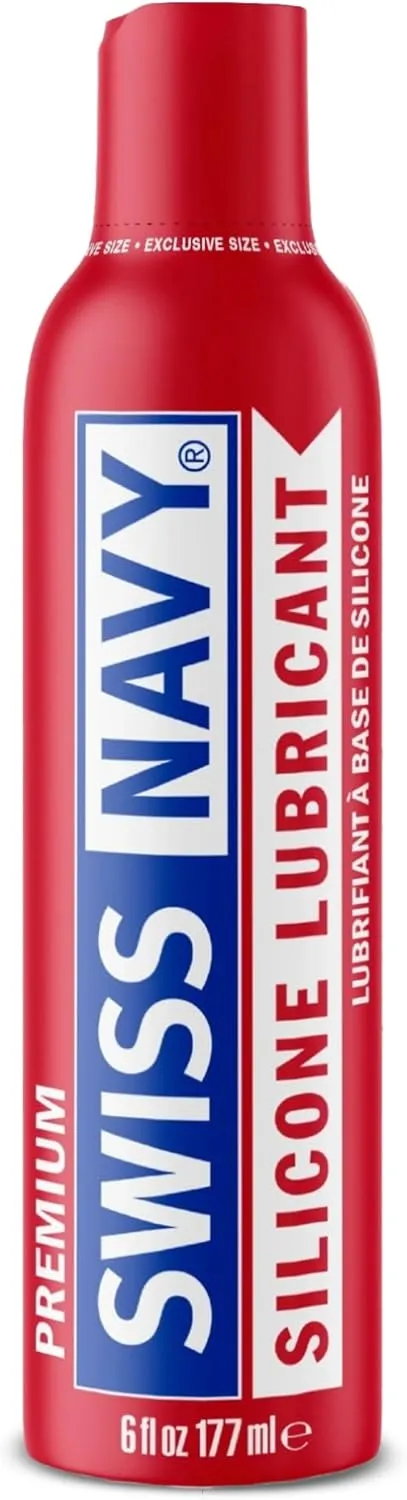 Swiss Navy Premium Silicone Based Lubricant - 6 oz - Personal Lube for Men, Women & Couples - Condom, Latex Safe - Hypoallergenic - Unscented