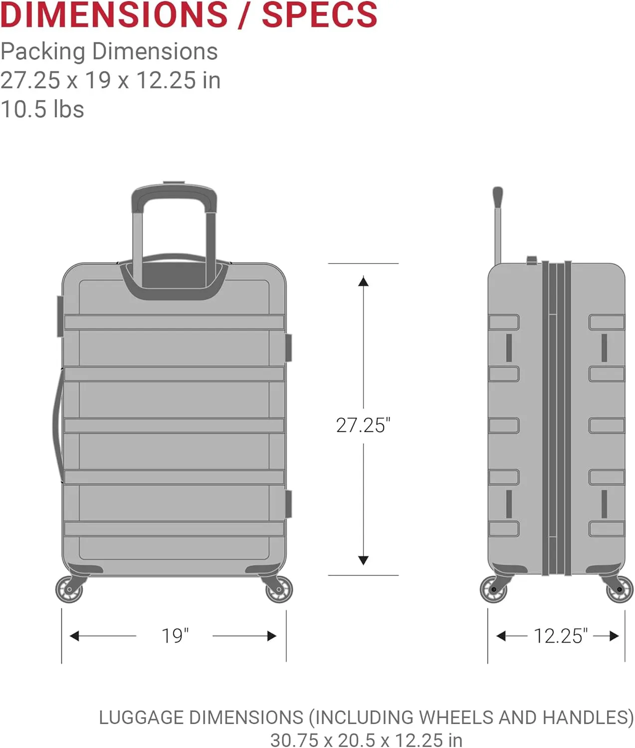 SwissGear 7366 Hardside Expandable Luggage with Spinner Wheels, Evening Haze, Checked-Large 27-Inch