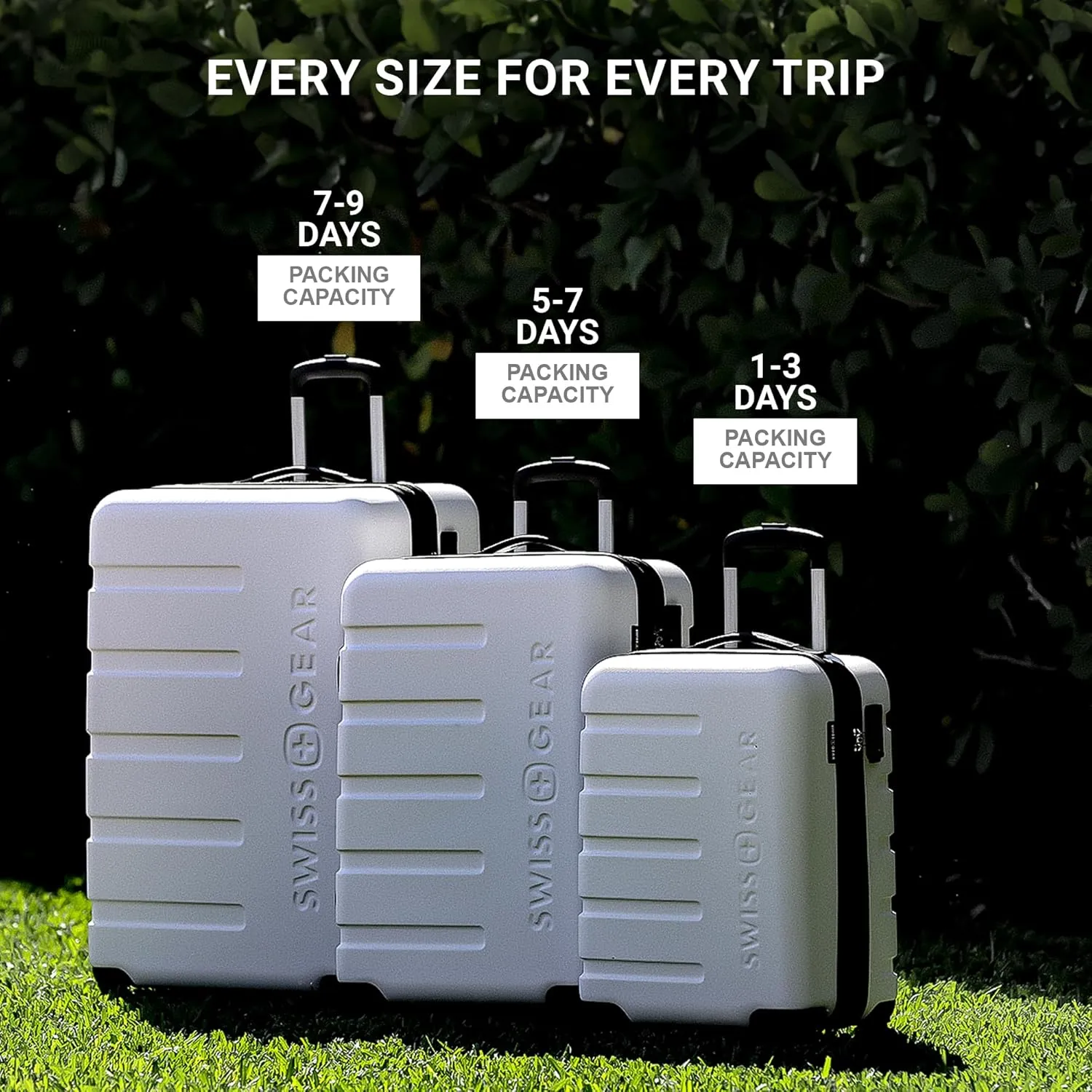SwissGear 7366 Hardside Expandable Luggage with Spinner Wheels, White, Carry-On 19-Inch