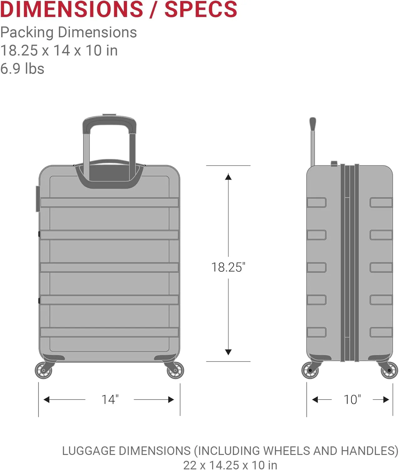 SwissGear 7366 Hardside Expandable Luggage with Spinner Wheels, White, Carry-On 19-Inch