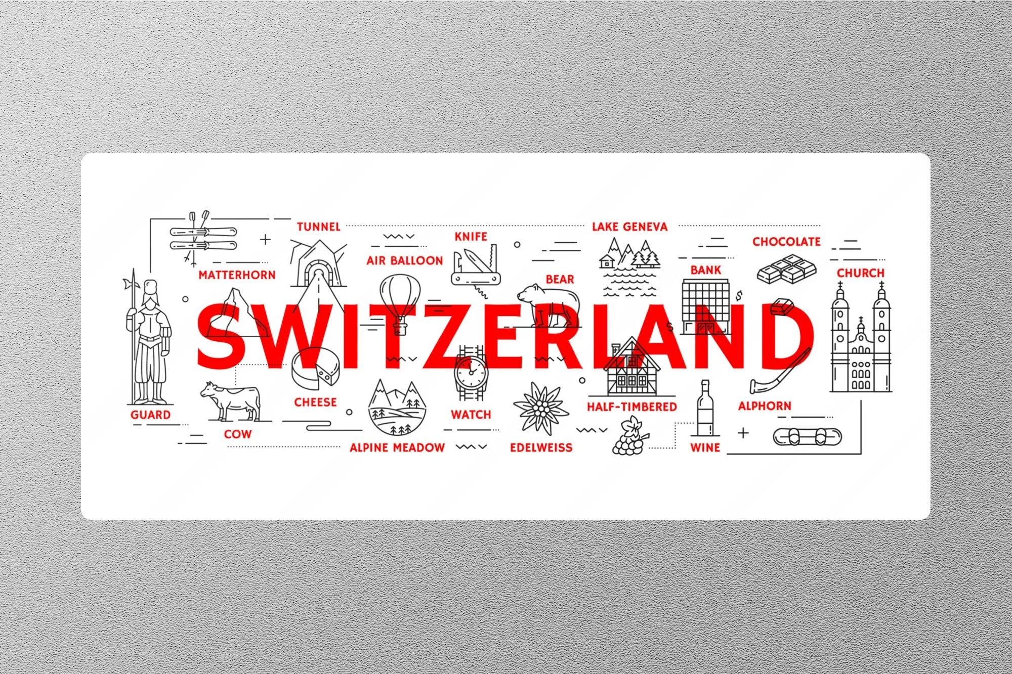 Switzerland 4 Travel Sticker