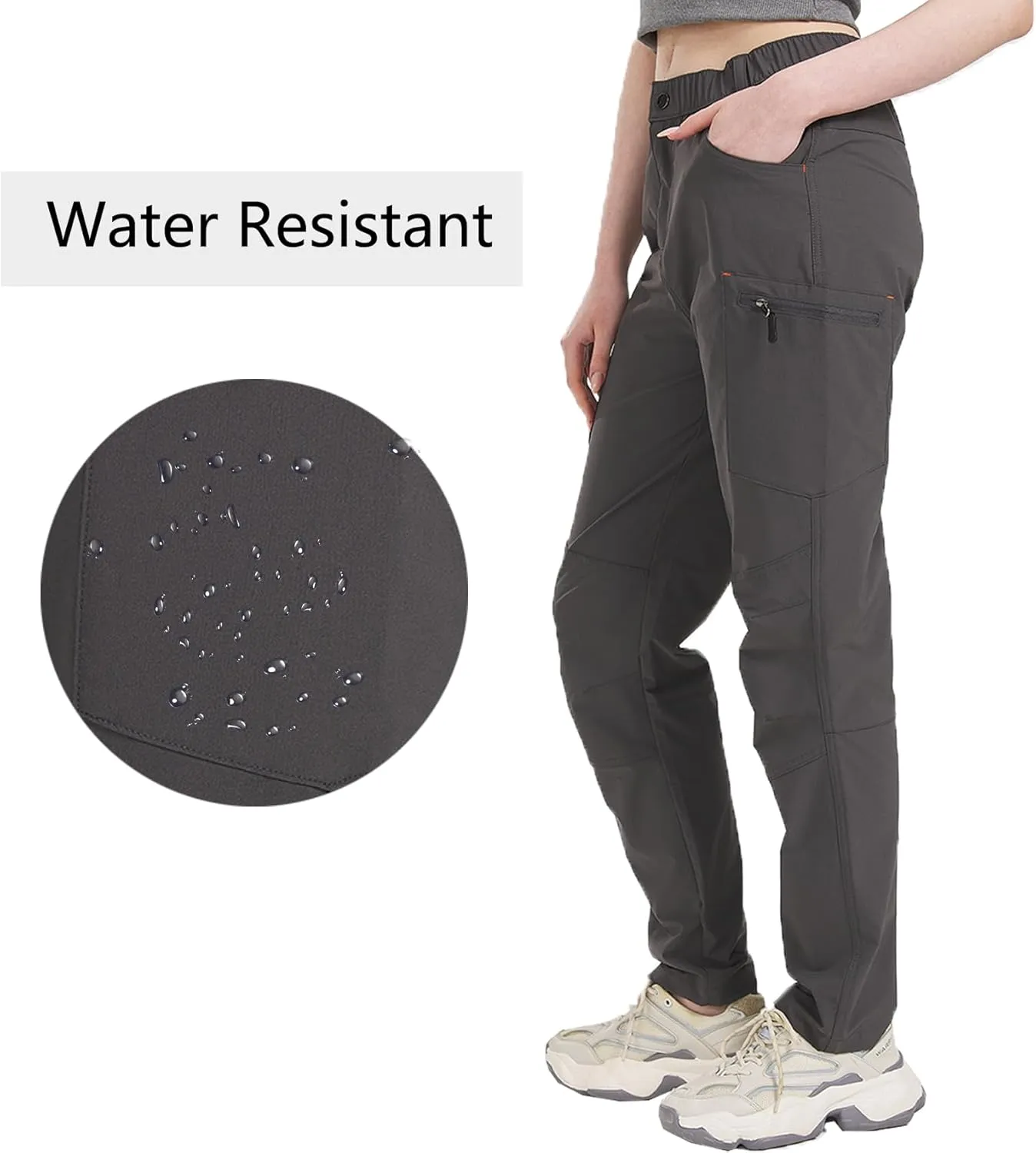 SYKROO Travel Pants for Women Waterproof Quick Dry Cargo Pants Hiking Camping Workout Pants Mountain Trouser with Pocket