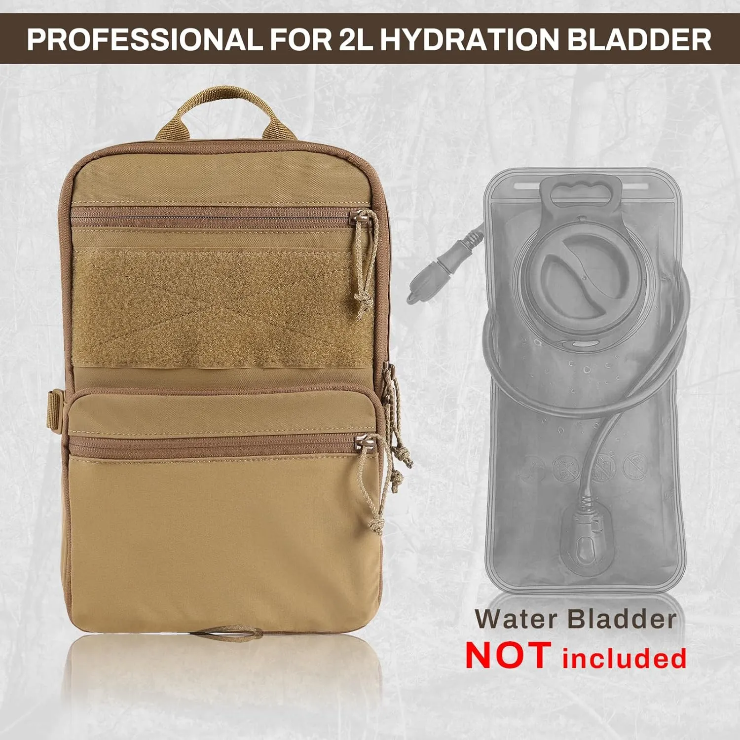 Tactical Hydration Pack for 2L Hydration Water Bladder, Expandable Backpack for Chest Rig and Tactical Vest