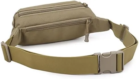 Tactical Waist Bag Multifunctional Shoulder Crossbody Large Fanny Pack Men Women Wallets for Work Travel Fishing (Yellow)