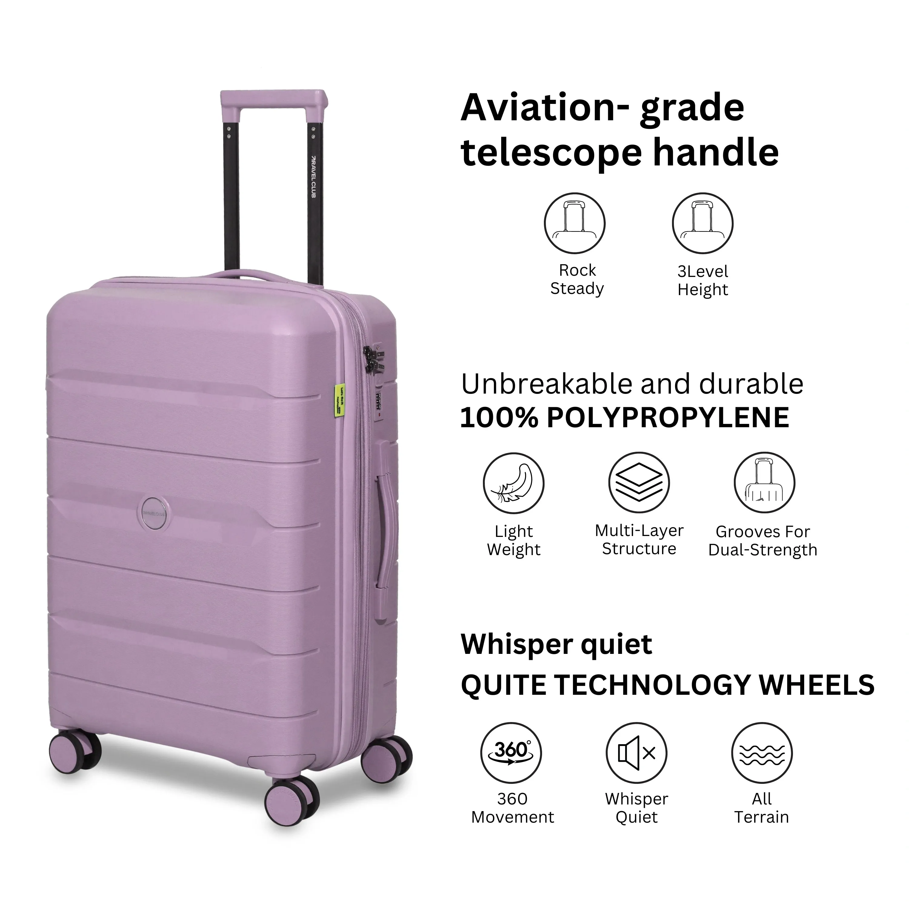 The Orlando Pink - Unbreakable Expandable Luggage