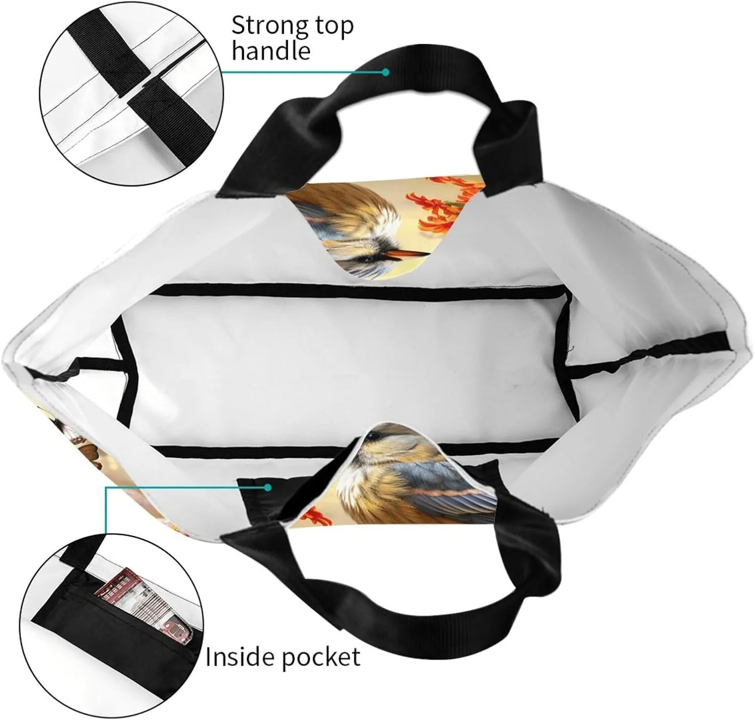 Tote Bag for Women Grocery Bag Reusable Shopping Bag Spiral and curve patterns Handbag Foldable Shoulder Bag