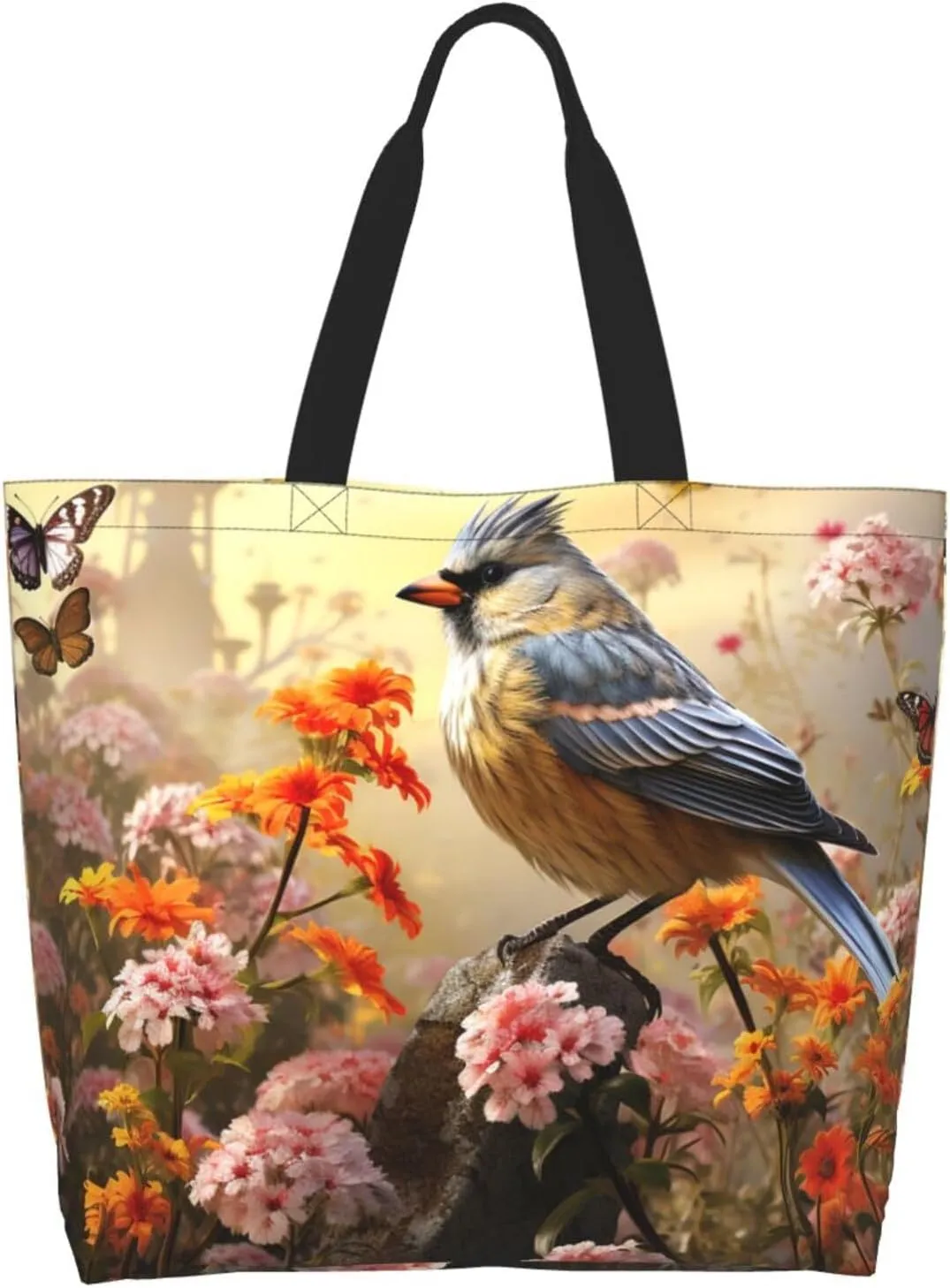 Tote Bag for Women Grocery Bag Reusable Shopping Bag Spiral and curve patterns Handbag Foldable Shoulder Bag