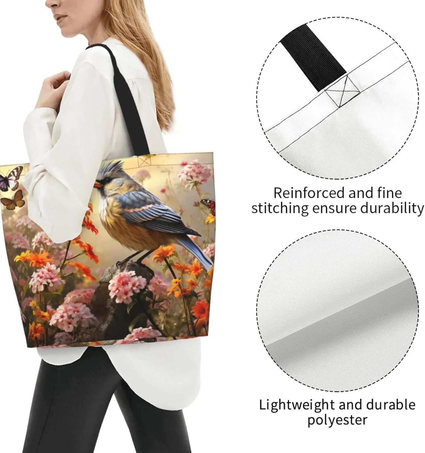 Tote Bag for Women Grocery Bag Reusable Shopping Bag Spiral and curve patterns Handbag Foldable Shoulder Bag
