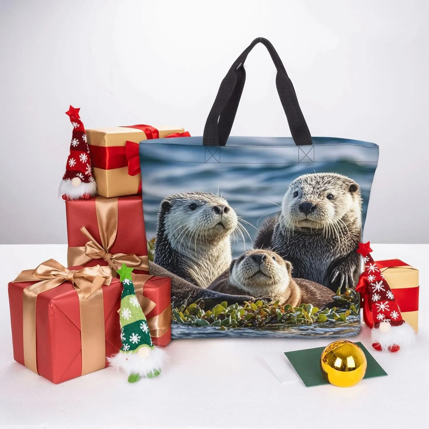Tote Bag Large Capacity Grocery Bag With Zipper Sloth Sunflower Shopping Bag Shoulder Bag for Women