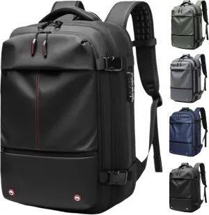 Transactione Backpack, Expandable Multifunctional Large Capacity Backpack,Travel Anti-Theft Vacuum Airbag Backpack (Black), Medium