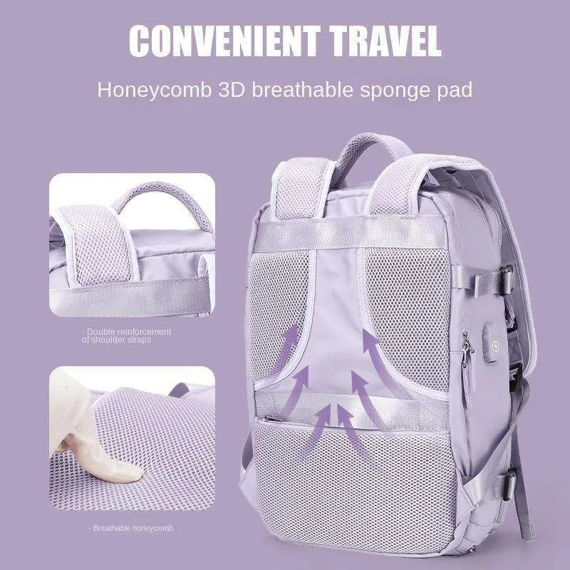Travel Backpack, Durable, Lightweight, Multiple Compartments (Grey), Large