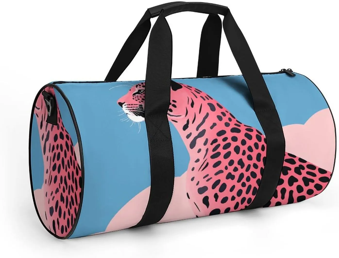 Travel Duffel Bag for Men And Women,Peach Style Cheetah Waterproof Sports Fitness Bag Portable Travel Duffel Bag, 17.7in/9in/9in