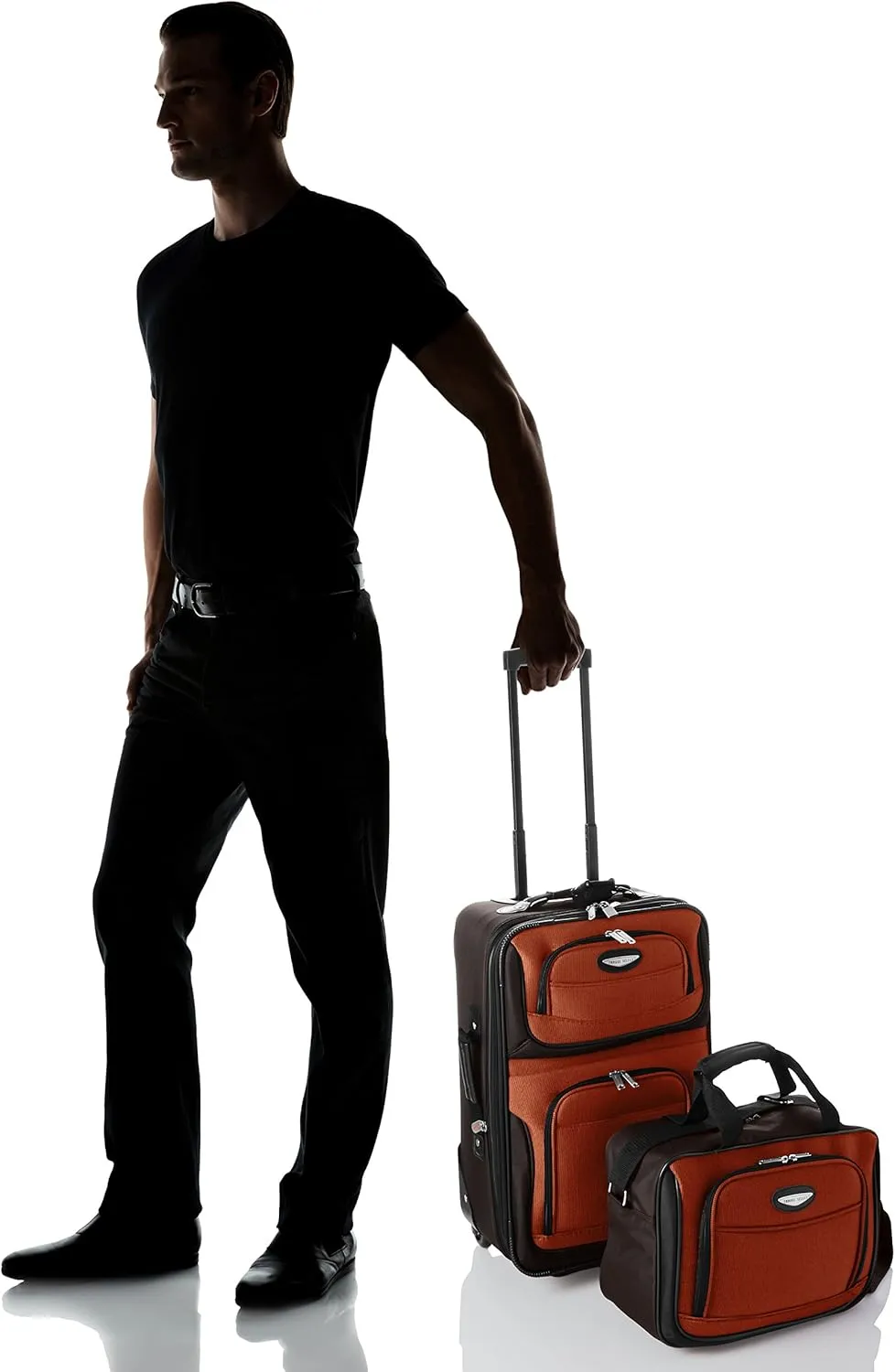 Travel Select Amsterdam Expandable Rolling Upright Luggage, Orange, 2-Piece Set