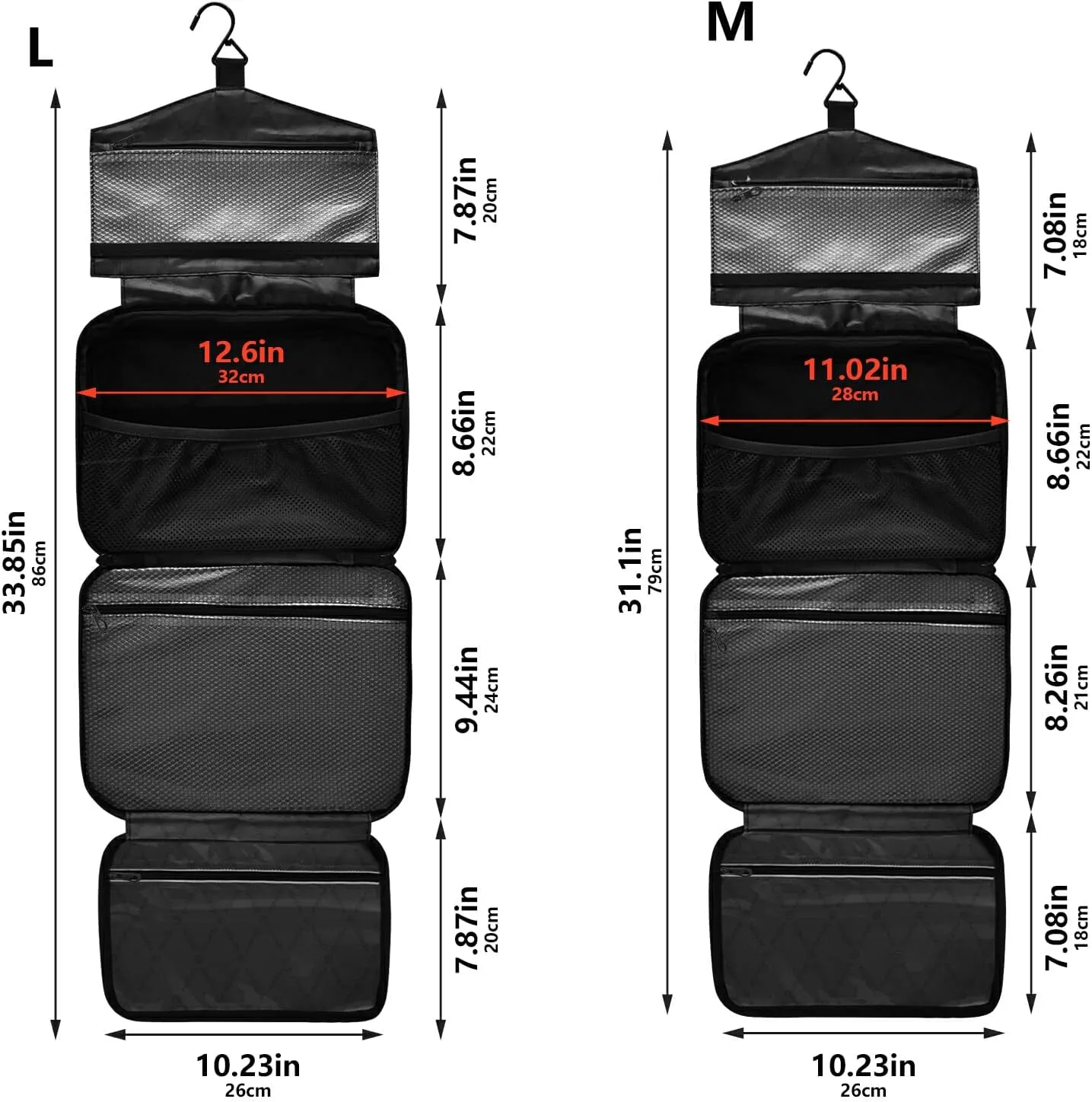 Travel Toiletry Bag Hanging Cosmetic Bag Compact Toiletry Bag with Large Capacity for Women Medium Brown Plants